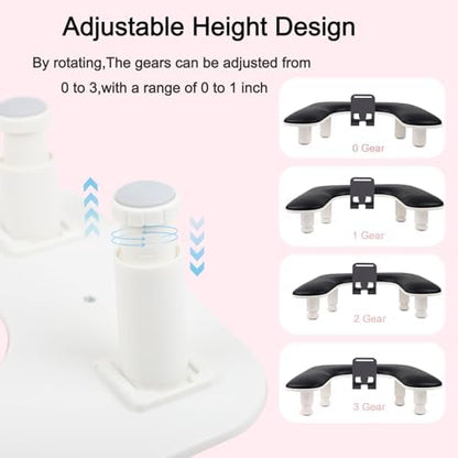 Close up of integrated phone holder on nail arm rest