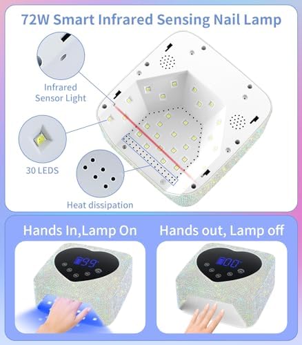 HUGMAPLE rechargeable LED nail dryer showing a hand entering the spacious chamber to activate the smart infrared auto sensor.