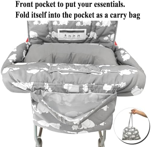 Love and go machine washable cotton padded baby high chair cover back view setup