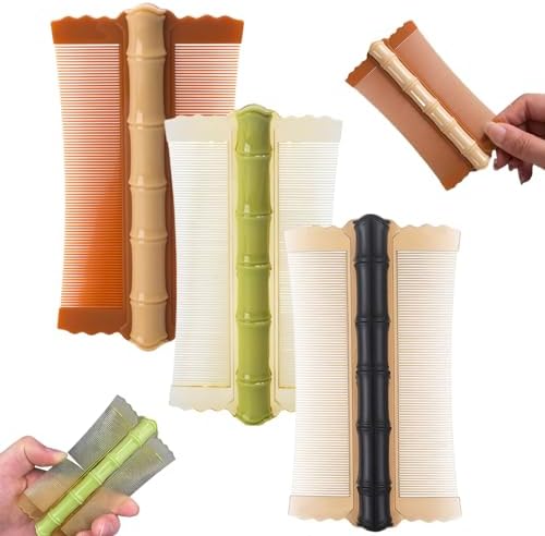 Durable plastic double sided lice removal tool for children and adults in assorted bright colors.