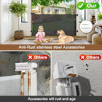 BETERTEK outdoor dog gate fully retracted into its black housing unit on a balcony wall