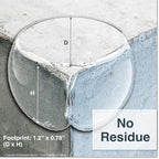 Transparent corner protector applied to a glass table corner