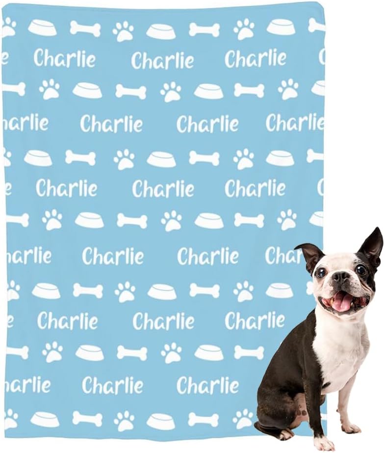Personalized Pet Name Blanket Custom Catss Blanket,Cats Gift for Cats Lovers Mom Dad Cute Cat Paw Prints Soft Flannel Throw Blanket XS 40"X30" Pets - Image 13