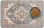 Qxwrel Bohemia Style Dog Food Mat absorbent suede surface