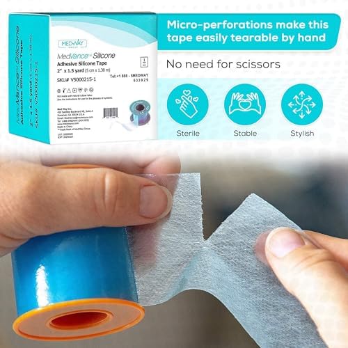 Side profile of the five yards MedVance medical tape roll highlighting its thickness.