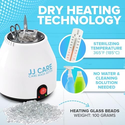 JJ Care nail tool sterilizer compact design on desk