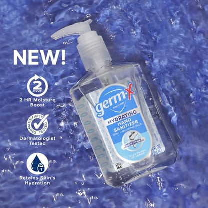 Germ-X Hydrating Hand Sanitizer, with Hyaluronic Acid, 8 FL Oz (Pack of 6), No Rinse Formula, Sanitizing Liquid Gel for All Skin Types, Formulated without Parabens, Phthalates & Dyes - Image 3