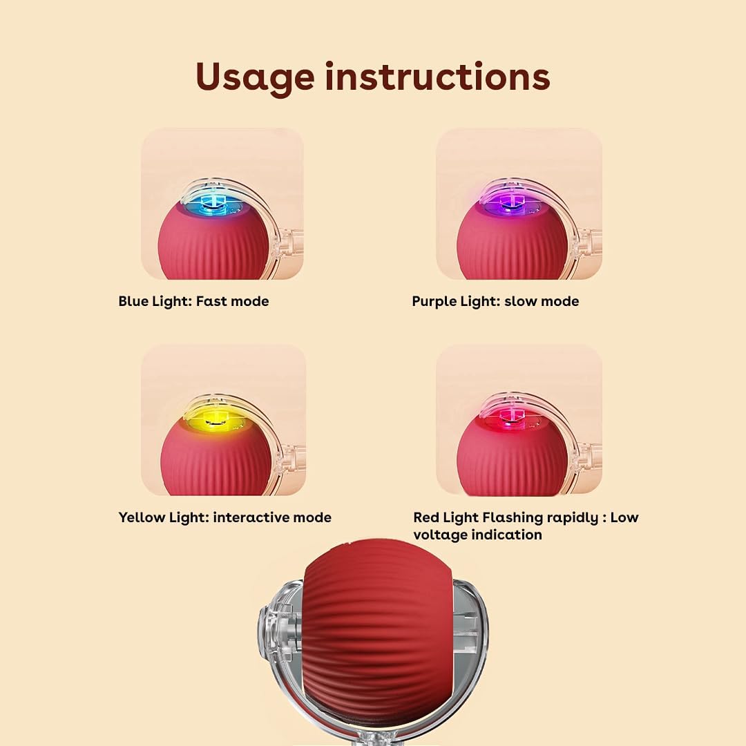 NatureTails electric pet chase ball on living room floor background setup