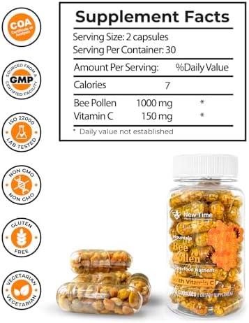 New Time Organic Mountain Bee Pollen supplement facts label