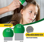Natural ingredients graphic featuring tea tree oil and aloe vera for lice care.