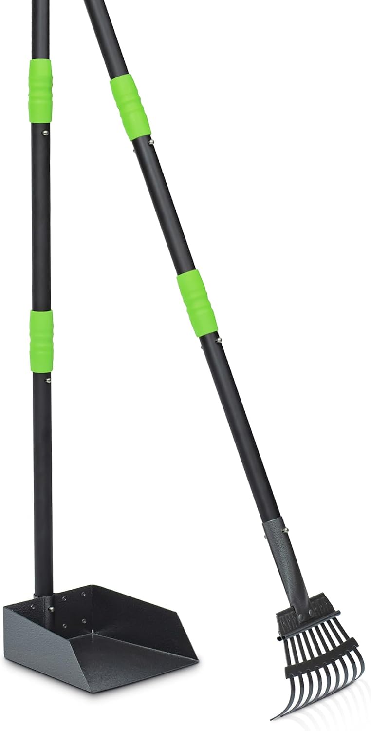 Durable green and silver pet waste removal kit for dog owners