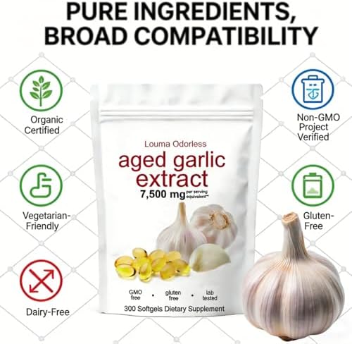 Size profile of the stomach-friendly Louma odorless aged garlic softgel capsules