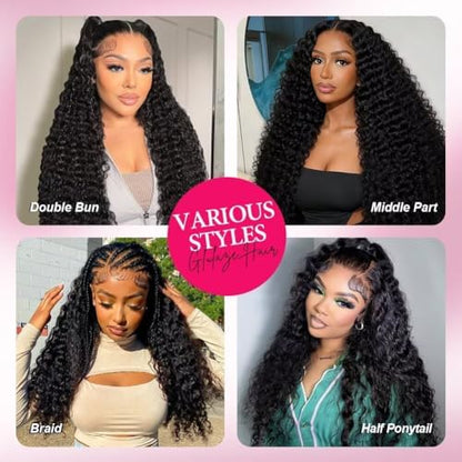 Glulaze 28 inch human hair wig styled with a deep side part to show parting versatility.