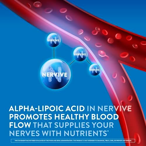 Back of Nervive Nerve Relief bottle with nutrition facts and dosage