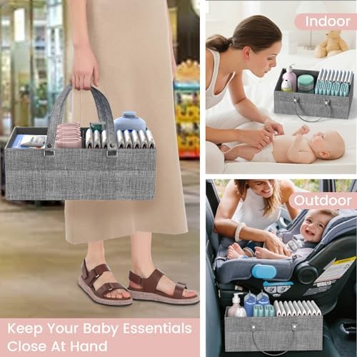 Lidtop baby nursery organizer with diapers and baby items