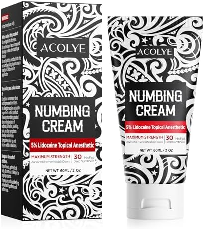 Acolye tattoo and cosmetic procedure numbing cream 60 grams container details