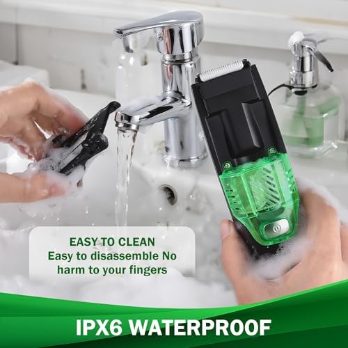 Nonk waterproof hair trimmer being rinsed under running water