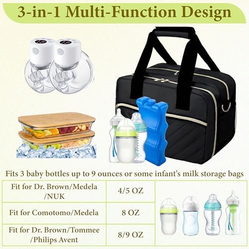 GDNasist breast pump bag showing internal bottle compartments