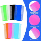 Six pack of colorful plastic flea combs for pet grooming