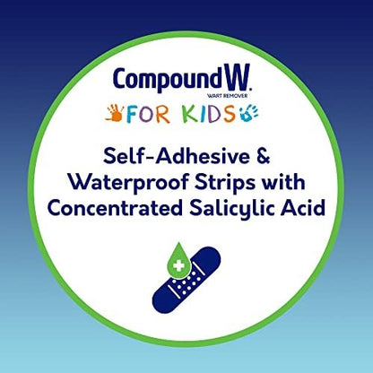 Waterproof kid friendly wart treatment strips for common and plantar warts