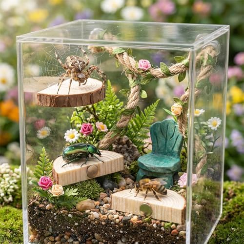 Jumping Spider Accessories, Jumping Spider Enclosure Accessories Kit Habitat Decor, 3Pcs Wood Decor, Fun Enclosure for Climbing & Hiding - Image 6