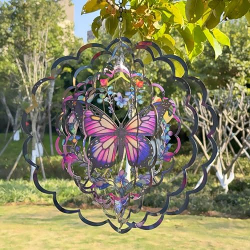 Eandisom wind spinner hanging on a patio