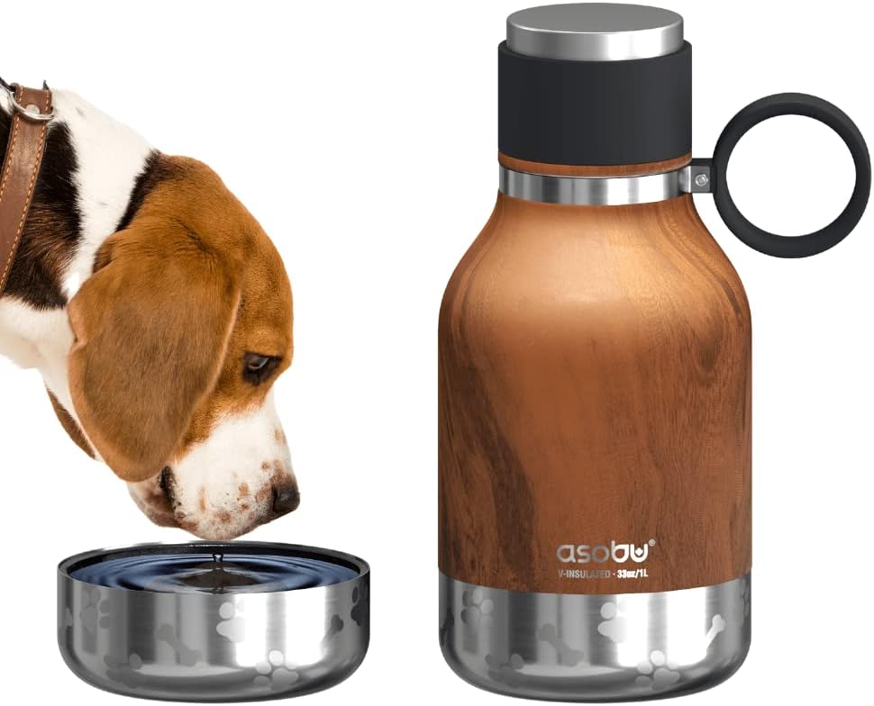 Asobu Buddy Bottle a Stainless Steel Insulated Water Bottle for with Removable Dog Water Bowl and Dog Food and Treat Storage Bowl (Midnight Marble, 37 oz Water Bottle with Bowl) - Image 10