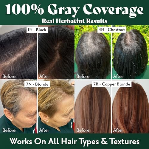 Contents of the Herbatint 1N Black kit including color gel developer and Royal Conditioner