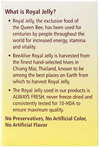 BeeAlive 150 milligrams royal jelly supplement jar
