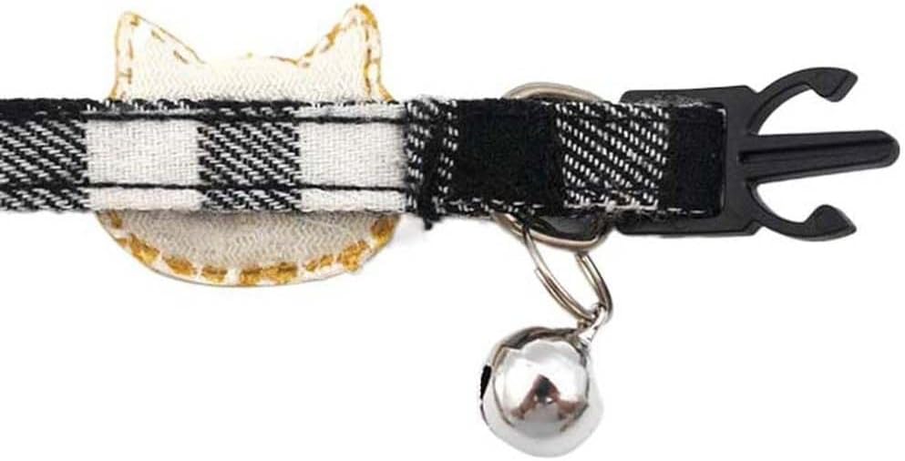 Soft fabric small puppy collar with metal bell decoration details