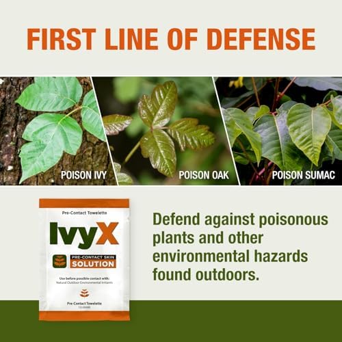 Individually wrapped Ivy X barrier wipes for poison oak and sumac protection