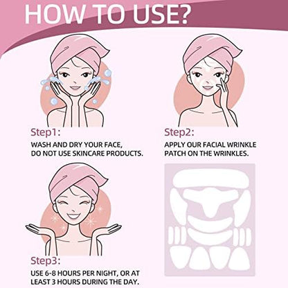 GEIMIY facial patches wrinkle remover strips before and after application results