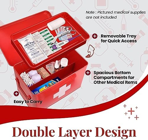 Top view of Flexzion 13 inch empty first aid case with lid.