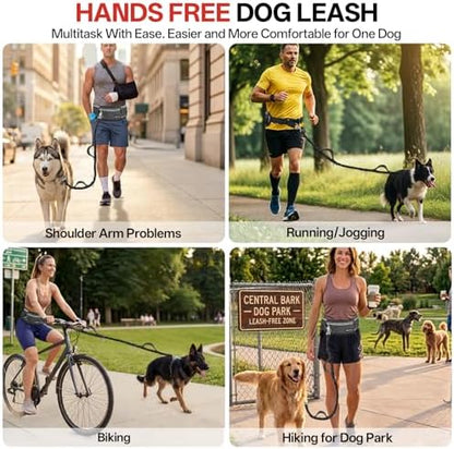 iYoShop retractable hands free dog walking belt close up of zipper pouch