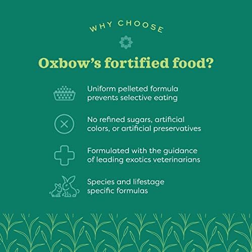 Back panel of Oxbow Garden Select showing ingredients and feeding guide