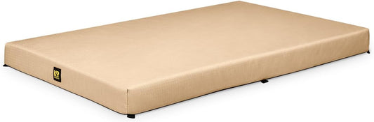 K9 Ballistics Tough Ripstop Orthopedic Crate Bed front view in tan