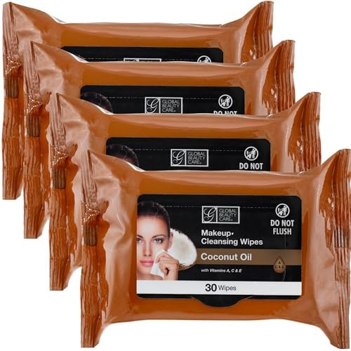 Global Beauty Care facial cleansing wipes packaging details and vitamin ingredients