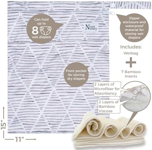 Nora's Nursery cloth diaper 7 pack packaging display