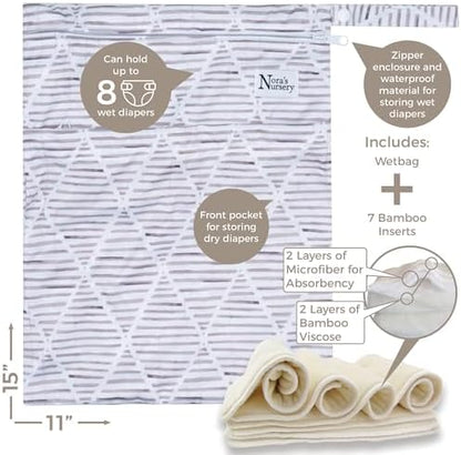 Nora's Nursery cloth diaper 7 pack packaging display