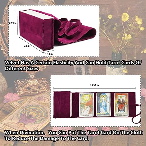 Purple and dark blue velvet tarot pouches with zodiac coin
