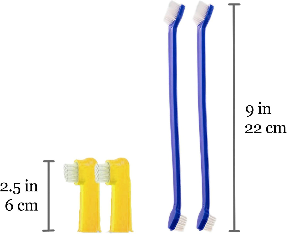 SunGrow professional pet toothbrush set showing ergonomic handles for plaque removal.