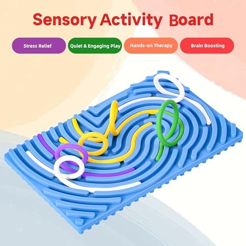 Cruleen sensory fidget toy packaged with eighteen strings and its convenient travel storage bag.