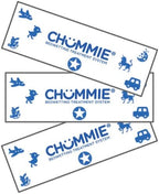 Chummie Flexitape adhesive strip securing a moisture sensor to child underwear.