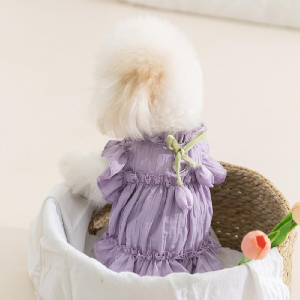 BIECWIAY breathable dog dress back view stylish girl dog outfit