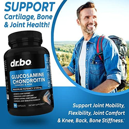 Glucosamine Chondroitin MSM Turmeric - Joints Health Supplement 2100mg Knee Bone & Joints - Joint Support Supplement Pills Advanced Glucosamine Sulfate Capsules Joint Supplements for Men Women Adults - Image 4