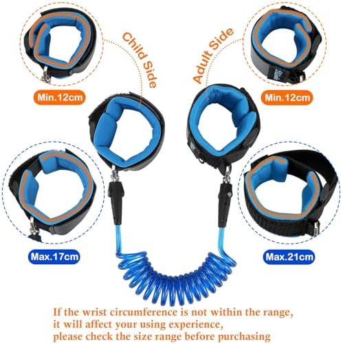 Blisstime blue safety wristband and coiled cord closeup