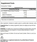 Swanson Lyc O Mato Lycopene sixty softgels bottle side label showing supplement facts