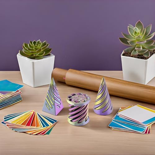 Bigted optical illusion desk accessory being manipulated by hand to demonstrate anxiety relaxation benefits.