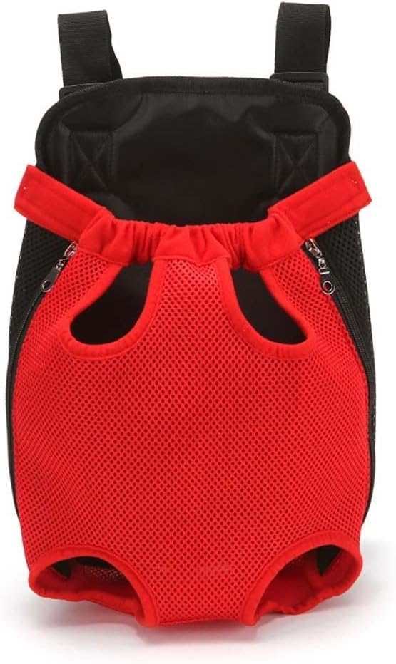 Pet parent wearing the comfortable hands free mesh dog strap carrier on a hiking trip.