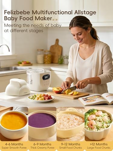 Felizbebe baby blender machine illustrating self cleaning cycle operational layout